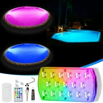 Pool Lights, Rechargeable Submersible LED Lights, IP68 Waterproof Swimming Pool Lights with Remote, Magnet, Suction Cups, 17 Color Changing Floating Lights for Pool, Pond Decoration 7 Piece set