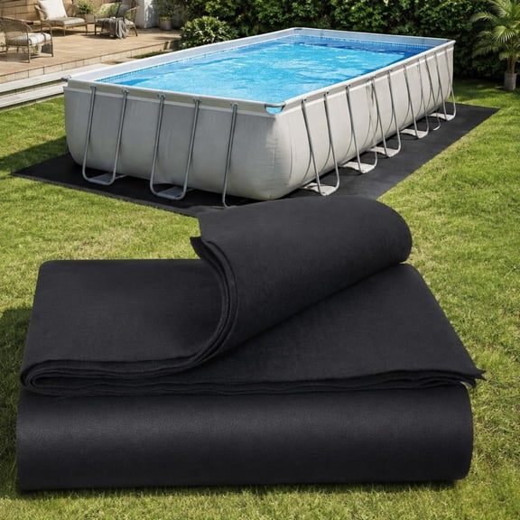 Pool Liner Pad, 16 X 32 Ft Rectangle Above Ground Pool Mat, Geotextile Underlayment for Liner Protection