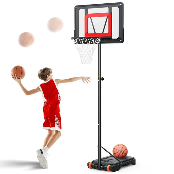 Portable Basketball Hoop with 5ft-7ft Height Adjustable