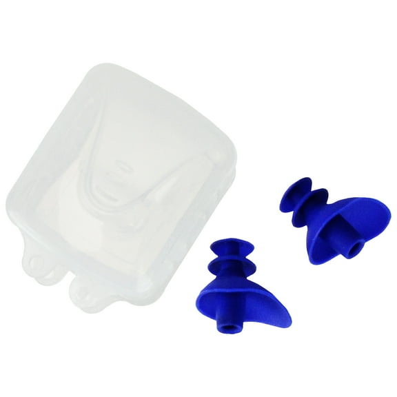 Pool Master 2pc Molded Silicon Ear Plugs with Case Pool Swimming Accessories - 1.75" - Blue