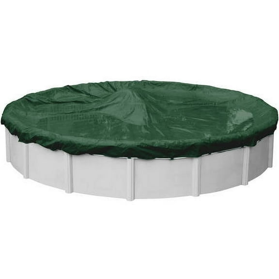 Pool Mate 10 Year Heavy-Duty Green Round Winter Pool Cover, 12 ft. Pool
