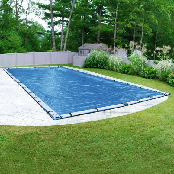 Pool Mate 10 Year Heavy-Duty Mesh Blue In-Ground Winter Pool Cover, 30 x 50 ft. Pool