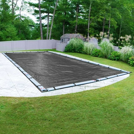 Pool Mate 10 Year Heavy-Duty Mesh Dove Gray In-Ground Winter Pool Cover, 18 x 36 ft. Pool