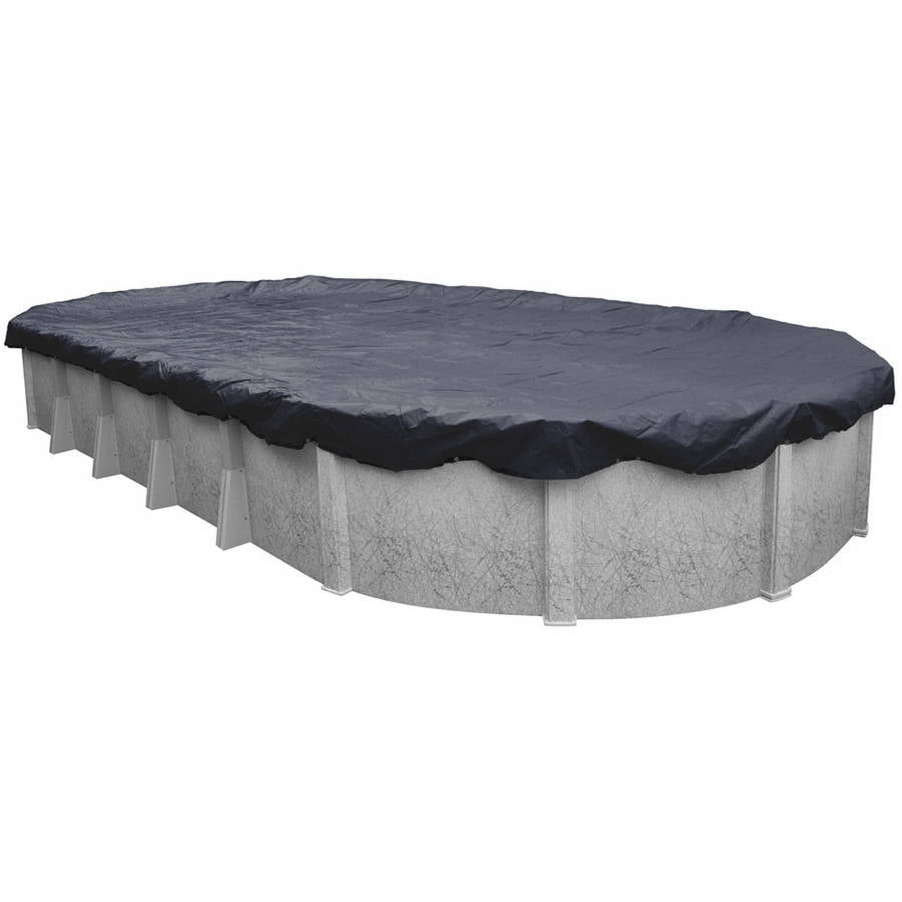 Heavy-Duty Blue Polyethylene Oval Winter Pool Cover