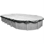 Pool Mate 10 Year Heavy-Duty Silver Oval Winter Pool Cover, 12 x 18 ft. Pool