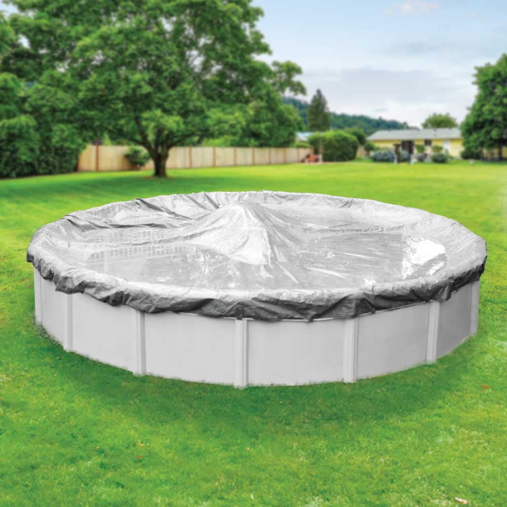 Pool Mate 12 Year Extra Heavy-Duty Platinum Silver Round Winter Pool ...