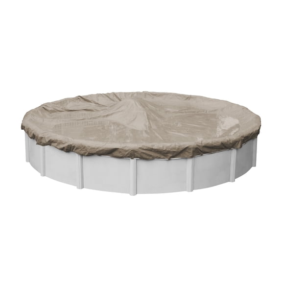 Pool Mate 12 Year Extra Heavy-Duty Sandstone Round Winter Pool Cover, 33 ft. Pool