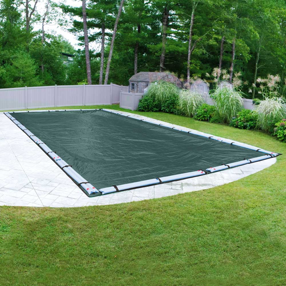 Commercial-Grade Teal Green Polyethylene In-Ground Pool Winter Cover