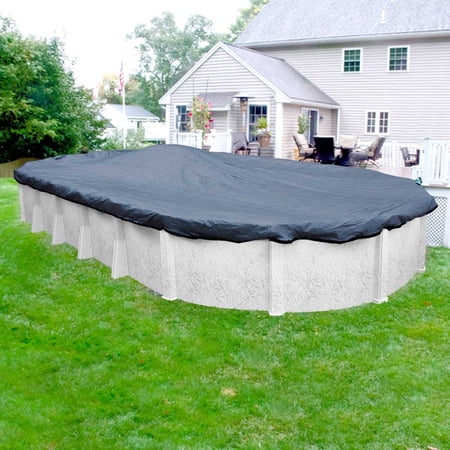 Pool Mate 15 Year Extra-Large Mesh Imperial Blue Oval Winter Pool Cover, 18 x 33 ft. Pool