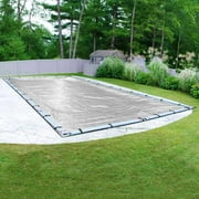 Pool Mate 15 Year Extra-Large Mesh Platinum Silver In-Ground Winter Pool Cover, 18 x 36 ft. Pool