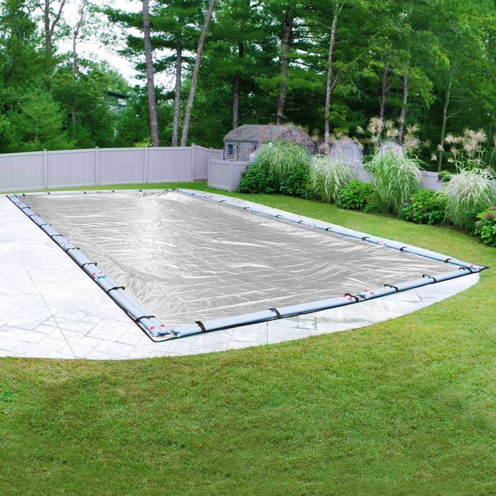 Pool Mate 15 Year Extra-Large Mesh Platinum Silver In-Ground Winter Pool Cover, 25 x 45 ft. Pool