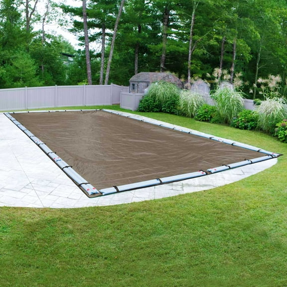 Pool Mate 15 Year Extra-Large Mesh Sandstone In-Ground Winter Pool Cover, 30 x 60 ft. Pool