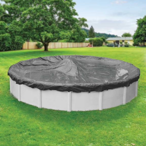 Pool Mate 20 Year Premium Charcoal Round Winter Pool Cover, 24 ft. Pool