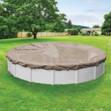 Pool Mate 20 Year Premium Sandstone Round Winter Pool Cover, 12 ft. Pool