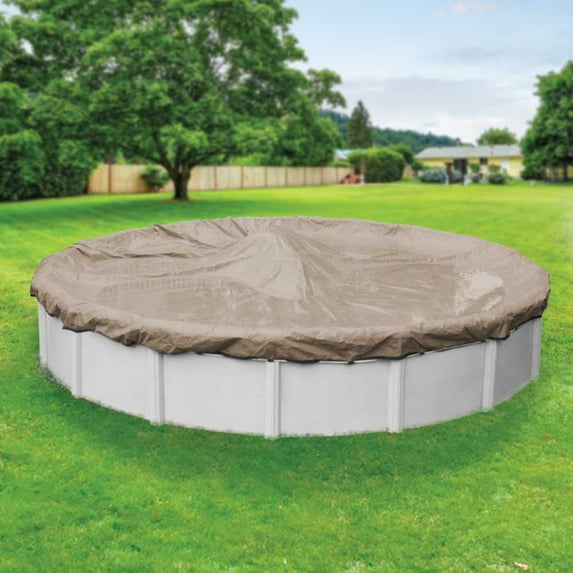 Pool Mate 20 Year Premium Sandstone Round Winter Pool Cover, 30 ft. Pool