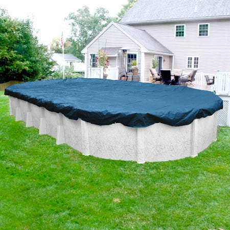 Pool Mate 8 Year Classic Sky Blue Oval Winter Pool Cover, 15 x 21 ft. Pool