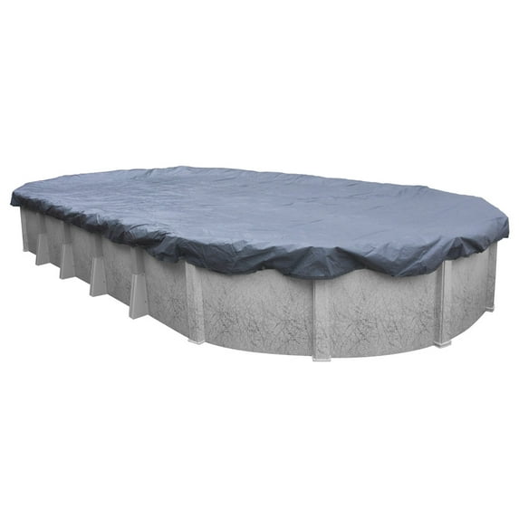 Pool Mate 8 Year Classic Sky Blue Oval Winter Pool Cover, 15 x 30 ft. Pool