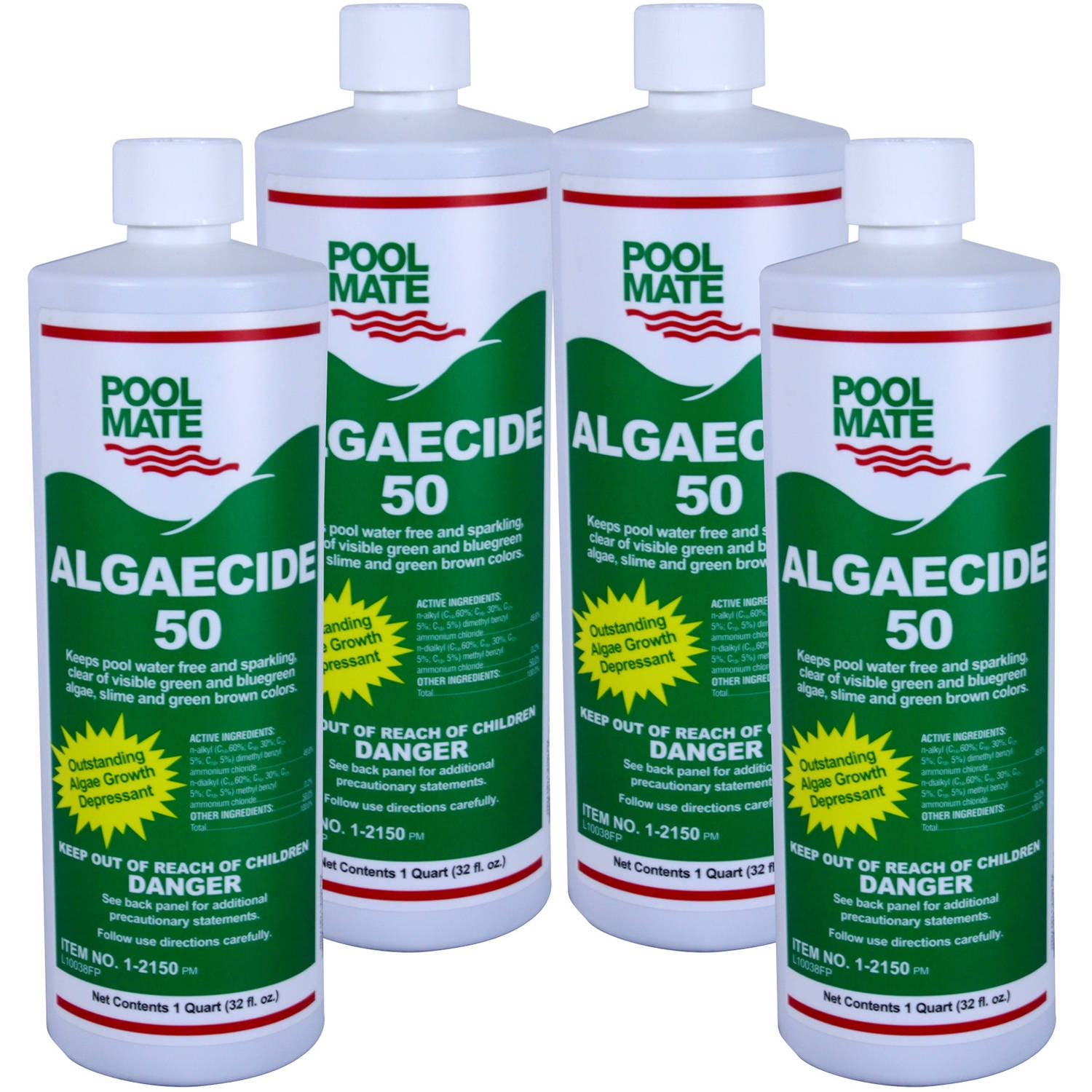Pool Mate Algaecide 50 for Swimming Pools, 1Quart 4Pack