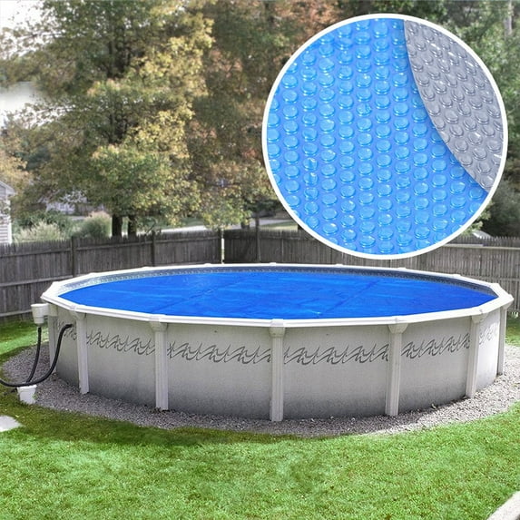 Pool Mate Deluxe 5-Year Blue/Silver Solar Blanket for Above Ground Swimming Pools