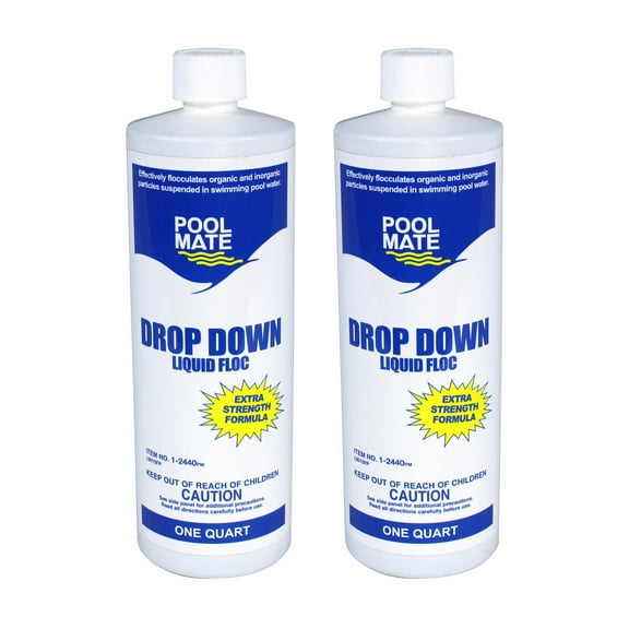 pool mate 1-2440-04 drop down liquid floc for swimming pools (4 pack), 1 quart
