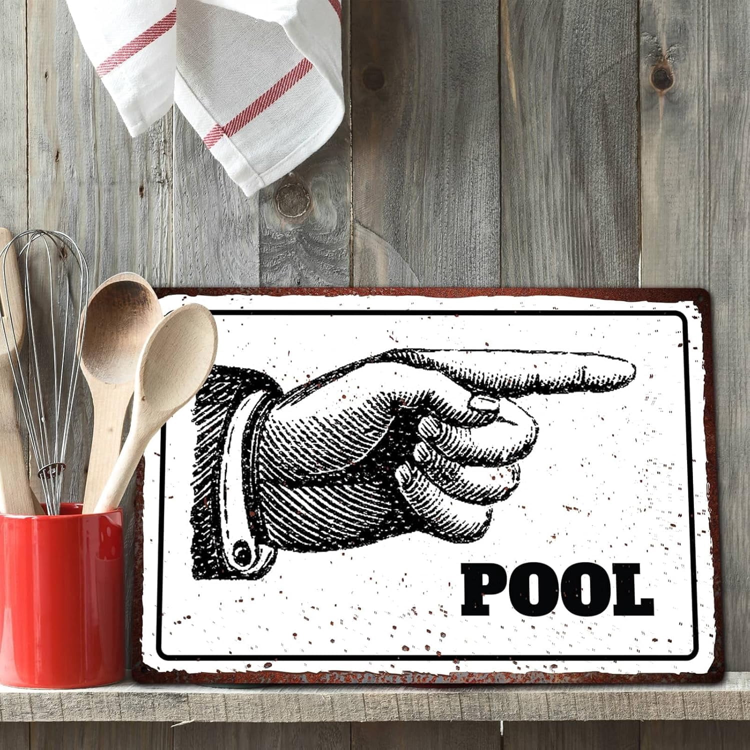 Pool Metal Tin Sign, Pool Signs Safety Art Wall Decor Signs Retro ...