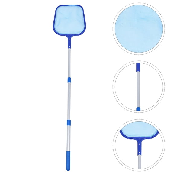 Pawsdot 1 Set Fishing Net with Handle Pool Cleaning Net Blue Aluminum Alloy for Debris Removal