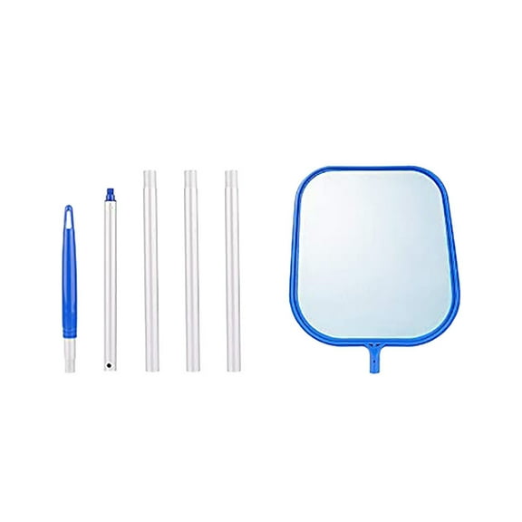 Pool Net - Pool Skimmer Net with 5 Section Detachable Poles, 22.2"- 59.1", Skimmer Net with Fine Mesh Net, Pool Leaf Net