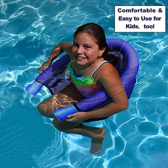 2025 Pool Noodle Floats,3 Pack Swimming Pool Noodle Floating Mesh Chair for Adults Pool Float Chair Noodle Chair Floats,Blue Net,Pool Party Water Fun Relaxation Loungers (Noodles Not Included)