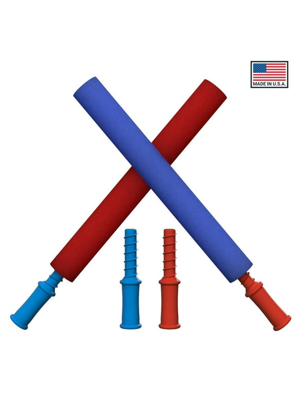 Pool Noodle Handle, Pirate Sword for Battle, Swim Toy, Foam Sword (Red+Blue, XL)