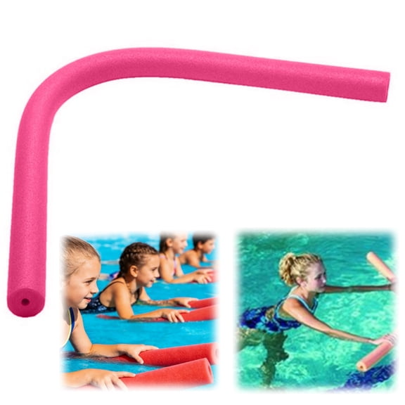 Pool Noodle Multi-use Water Buoyancy Stick Swimming Learning Floating Ring for Pool Pink Hollow