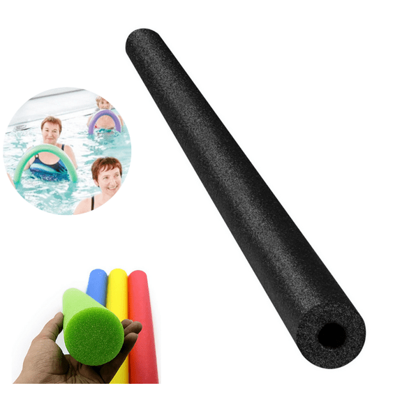 Pool Noodles 59" x 2.5" Inch Swimming Solid Core Foam Tube, Floating Thick Noodles for Floating, Pool Accessories (Black)