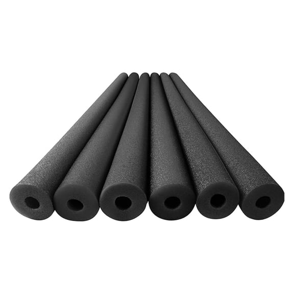 Pool Noodles Foam 6 Pack - Soft Large Black Foam Noodle Tube, Bulk Swim Noodles, Multi-Purpose, Floating Training Device, Exercise Aid, Projects