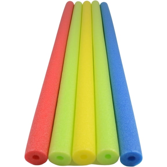 Pool Noodles, LINMOUA 5 Pack of 52 Inch Hollow Foam Swim Noodles, Bright Foam Noodles for Swimming, Floating and Craft Projects