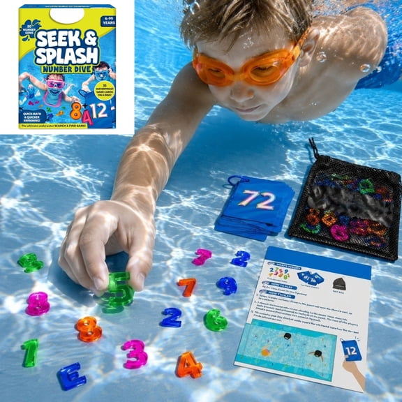 Pool Number Dive Toy, Educational Pool Diving Toys With Number Gem Pieces, Math Focused Underwater Search Game For Boys And Girls Ages Six And Up