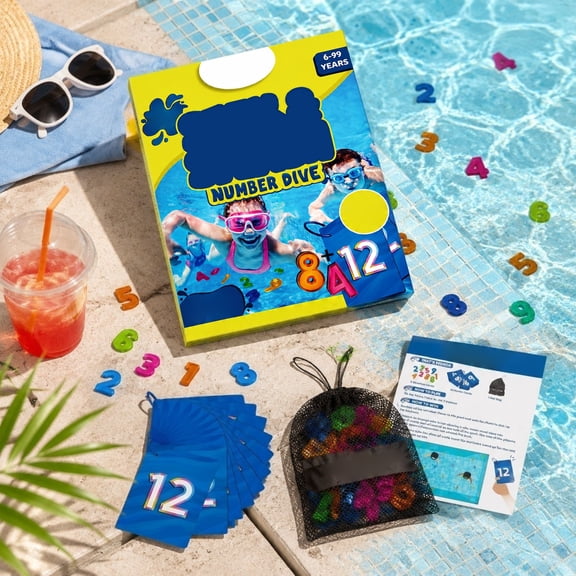 Pool Number Dive Toy, Kid Safe Pool Diving Toys For Submerged Number Hunts, Compact Outdoor Leisure Kit Suitable For Pool Events And Seasonal Gift Baskets