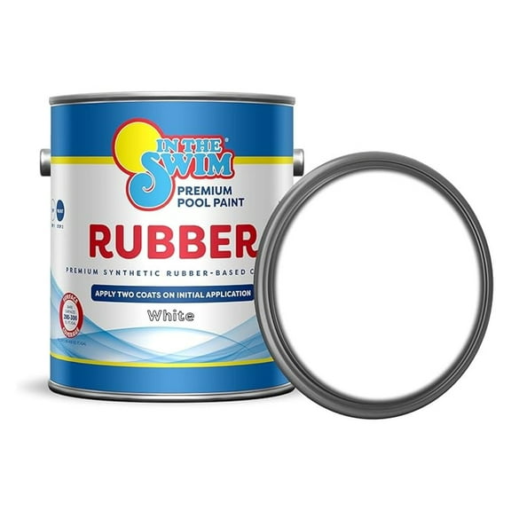 Pool Paint - White 1 Gallon - Synthetic Rubber-Base Coating for Gunite, Plaster & Concrete - Durable, Easy-Apply Alternative to Epoxy - Up to 3 Year Finish