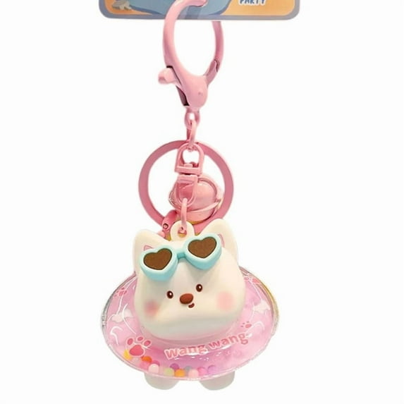 Pool Panda Schoolbag Pendant Keychain Puppy Panda Bear Chinese Panda Cartoon Charm for Boys Girls Vending Machine