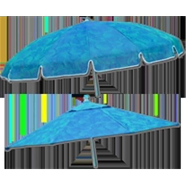 Blue Jungle Print 7.5 ft. Mesh Patio Umbrella with Powder Coated Aluminum