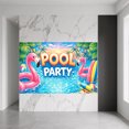 Pool Party Backdrop Pink Flamingo Palm Tree Pool Party Banner Summer pool-party-backdrop-pink-flamingo-palm-tree-pool-party-banner-summer
