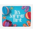 thumbnail image 1 of Pool Party Bath Mat, Its Summer Time Lettering with Beach Fun Sunglasses Starfish Balls Flip Flops, Plush Bathroom Decor Mat with Non Slip Backing, 29.5" X 17.5", Multicolor, by Ambesonne, 1 of 2