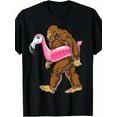 thumbnail image 1 of Pool Party Big Foot Flamingo Pattern T-Shirt, Men's Short Sleeve T-Shirt, Casual And Comfortable Round Neck T-Shirt, Daily Wear Top, 1 of 5