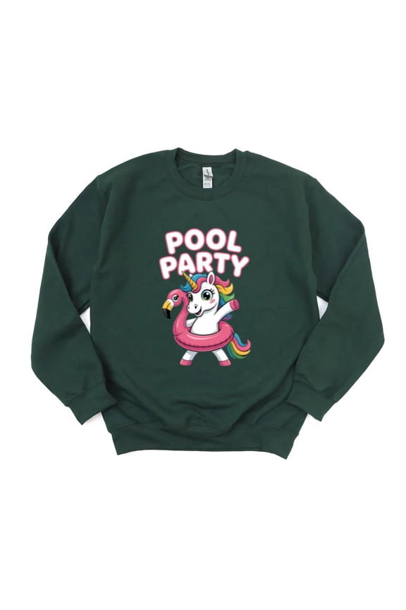 Pool Party Flamingo Float Dabbing Unicorn Summer Funny Dab Dance Magic Sweatshirt, for men & women, up to size 5XL