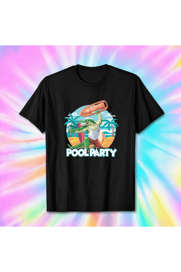 Pool Party Spring Break Vacation Swimming Pool Graphic Apparel Unisex T-Shirt, Size S-5XL
