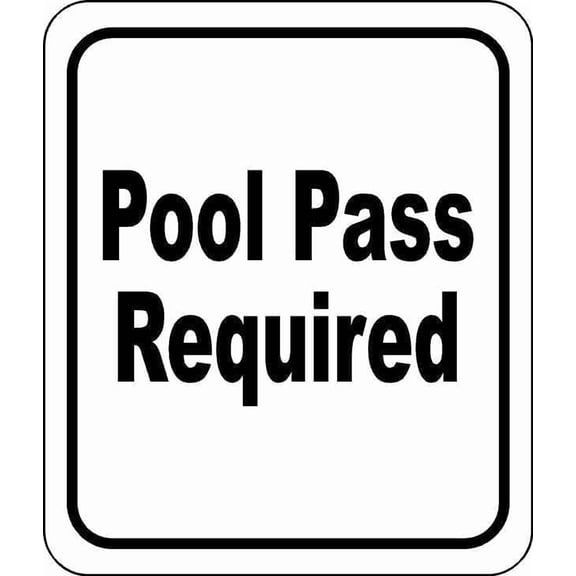Pool Pass Required Classic Metal Tin Sign, Indoor Outdoor Plaque for Community Pool Facilities, Pool Entry Requirement Sign, 8x12 Inch