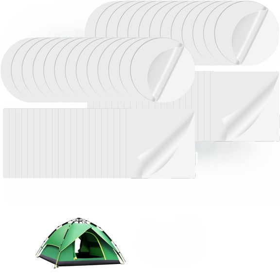 Pool Patch Repair Kit, Self Adhesive Repair Patches Kit Vinyl Pool Air Mattress Patch Supplies for Inflatable Pool, Bounce House, Tent(30Pcs Round and 30Pcs Square, Clear)