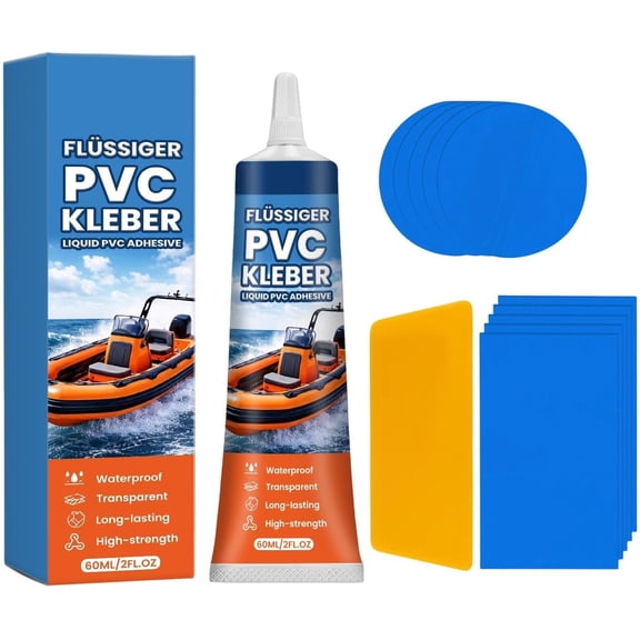 Pool Patch Repair Kit - Waterproof Clear Heavy Duty Glue - PVC Glue Air Mattress Repair Kit,for Hot Tub Bounce House Tent Swimming Ring Bathtub Boat Tarp Awning Canopy