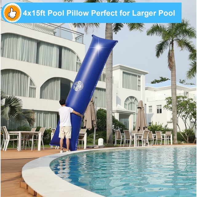Poo Rope Pool Pillow for Above Ground Pools 4x15ft, 0.4mm Extra Thick & Strong ...