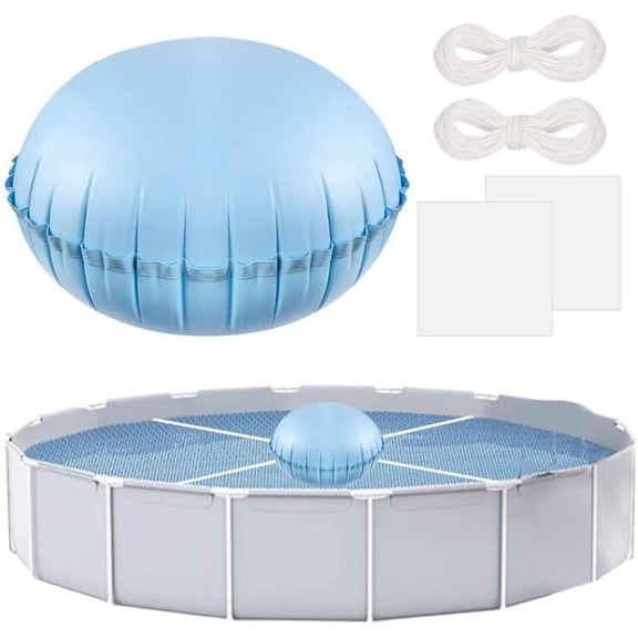 Pool Pillows for Above Ground Pools, 4ft Dia Heavy Duty Swimming Pool Air Pillow 0.4mm Thickened Pool Closing Winter Kit Pool Cover Float Balloon with String Repair Tape for Winterizing Ice Equalizer