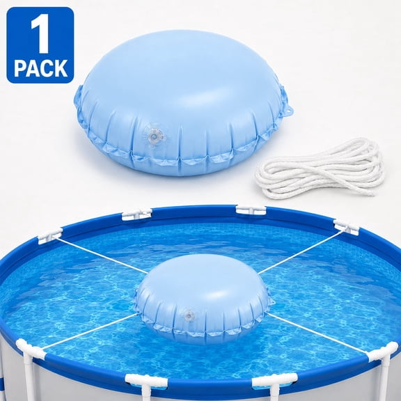 Pool Pillows for Above Ground Pool Swimming Pool Air Pillow Thick Pool Closing Winter Kit Pool Cover Float Balloon with String 3.96ft Round 1Pack