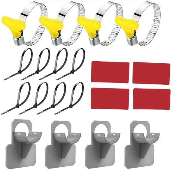 Pool Pipe Rack For Above Ground Pools, Swimming Pool Hose Support Frame Prevents Hose Sagging Reduces Wall Pressure Fits 30-37Mm Hoses Includes Cable Ties Glue Throat Bands